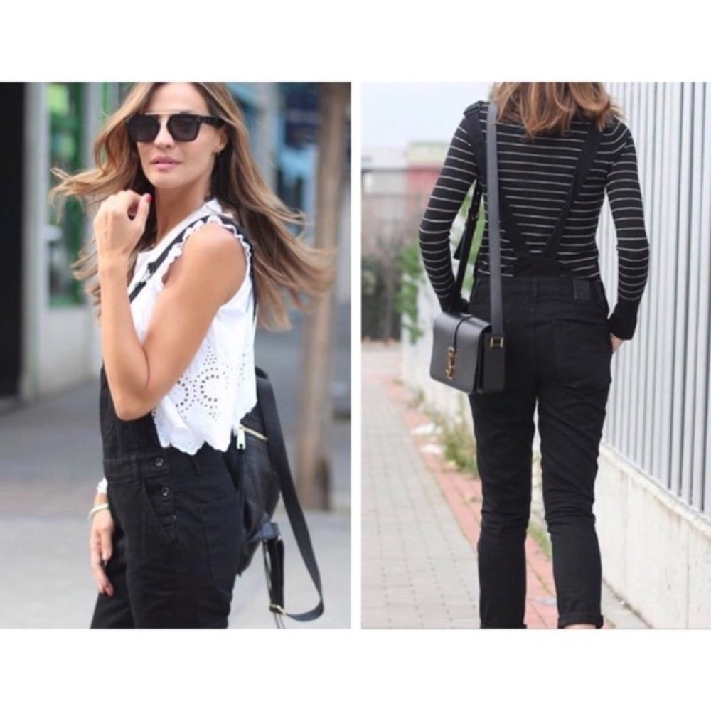 Zara Heritage Denim Black Overall pants,  size S
